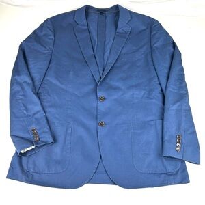 J. Crew Larusmiani Ludlow Unstructured Blazer Jacket 44R Blue Cotton Stretch